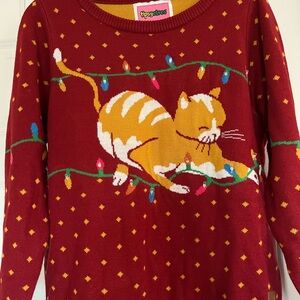 Light up Red Cat Christmas Sweater